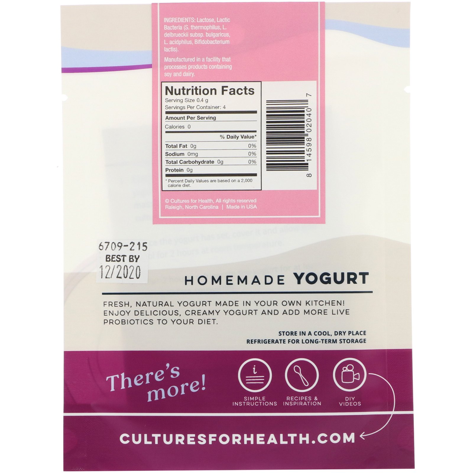 Comprar Cultures for Health, Yogurt, Traditional , 4 Packets, .06 oz (1.6 g) - Imagem 2