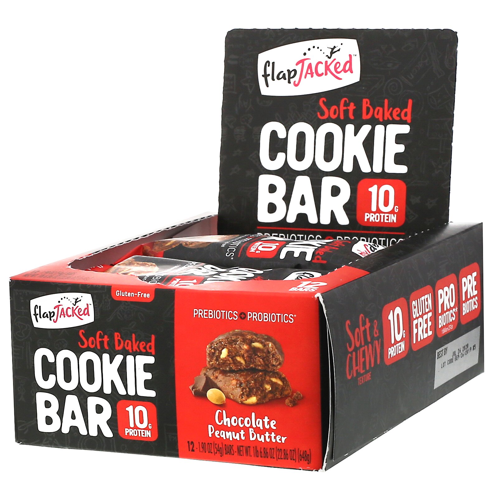 Comprar FlapJacked, Biscoitos Levemente Assados, Chocolate e Manteiga de Amendoim, 12 Barras, 1,90 oz (54 g) Cada