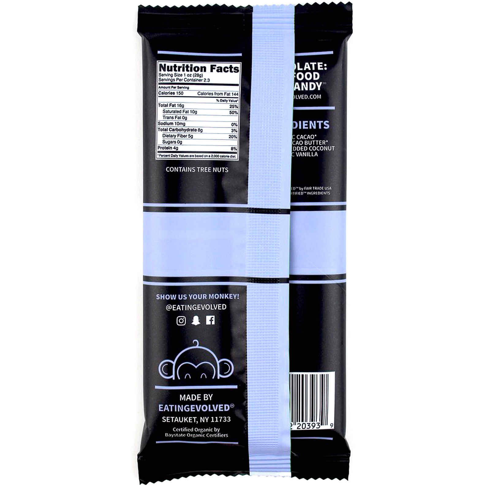 Comprar Evolved Chocolate, PrimalChocolate, Midnight Coconut 100% Cacoa, 2.3 oz (65 g) - Imagem 2