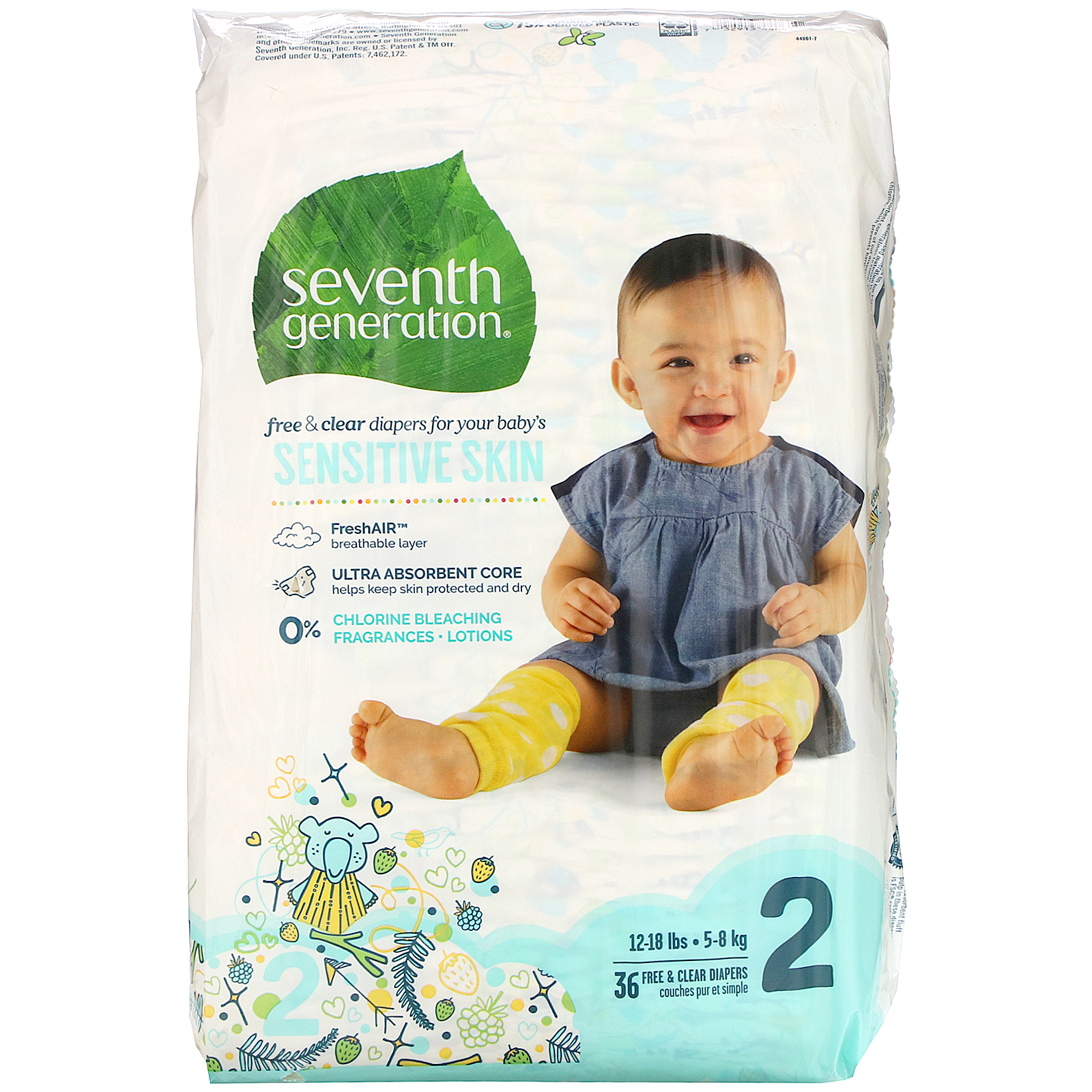 Comprar Seventh Generation, Free & Clear Diapers, Size 2, 36 Diapers