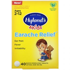 Comprar Hyland's, 4 Kids, Earache Relief, Ages 2-12, 40 Quick-Dissolving Tablets