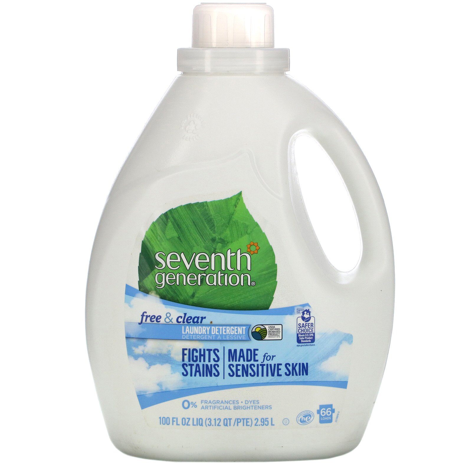 Comprar Seventh Generation, Laundry Detergent, Free & Clear, 100 fl oz (2.95 L)