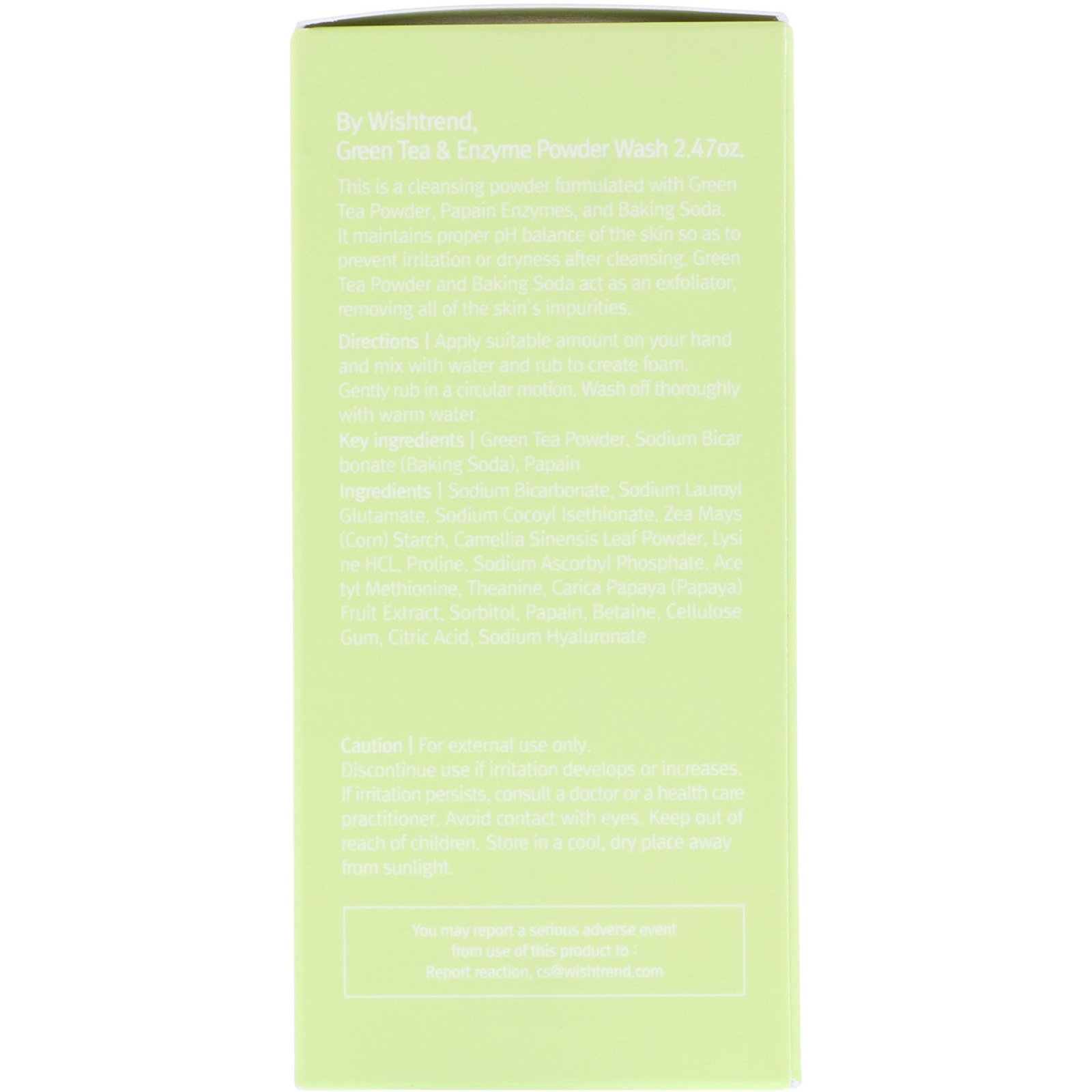 Comprar Wishtrend, Detergente em Pó de Chá Verde e Enzimas, 2,47 oz (70 g) - Imagem 3