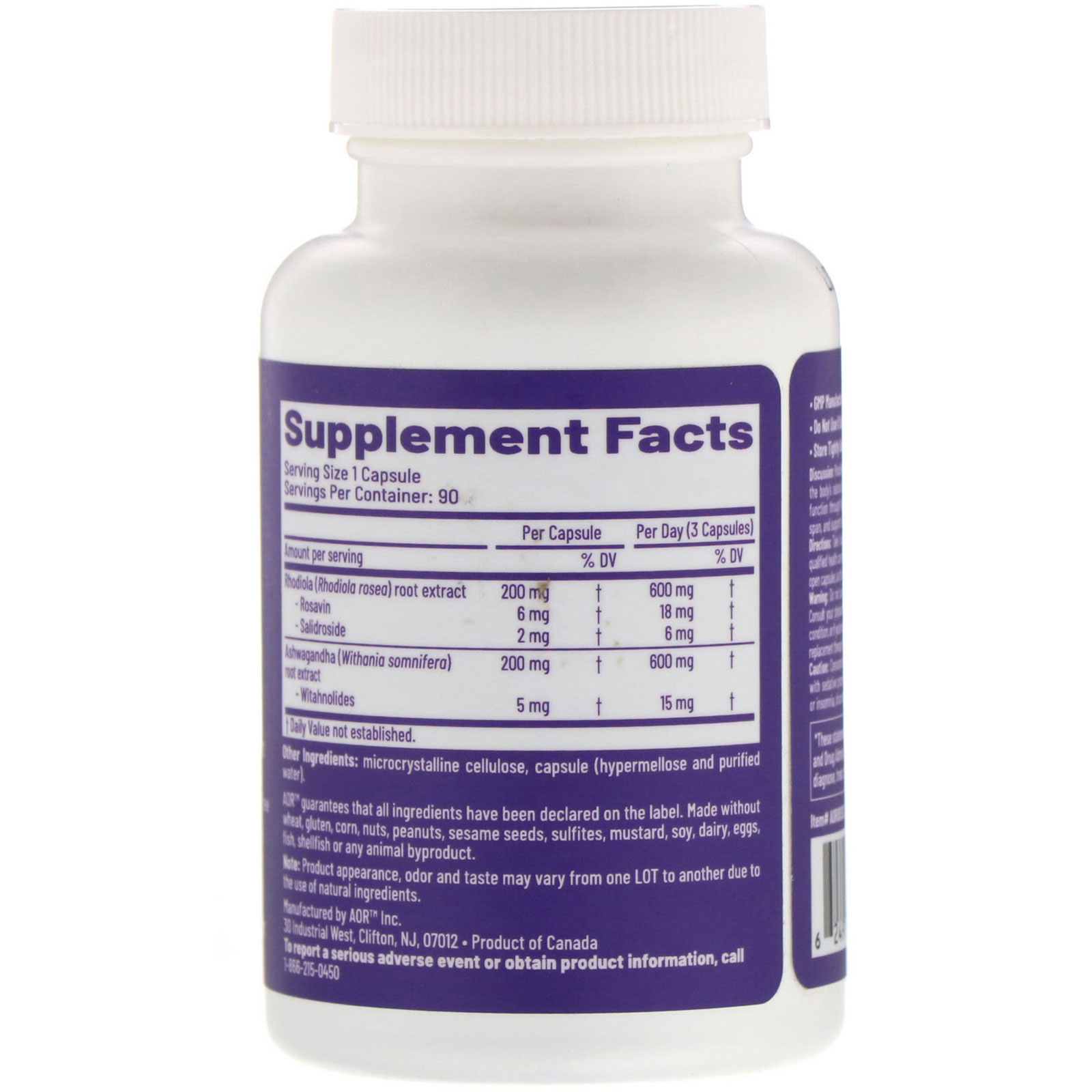 Comprar Advanced Orthomolecular Research AOR, Relax & Recharge, 90 Cápsulas Vegetarianas - Imagem 2
