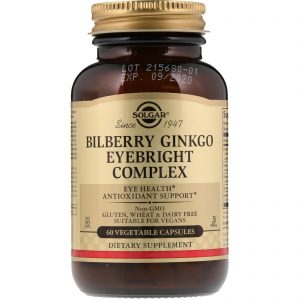 Comprar Solgar, Complexo de Mirtilo, Ginko e Eufrásia, 60 Cápsulas Vegetais