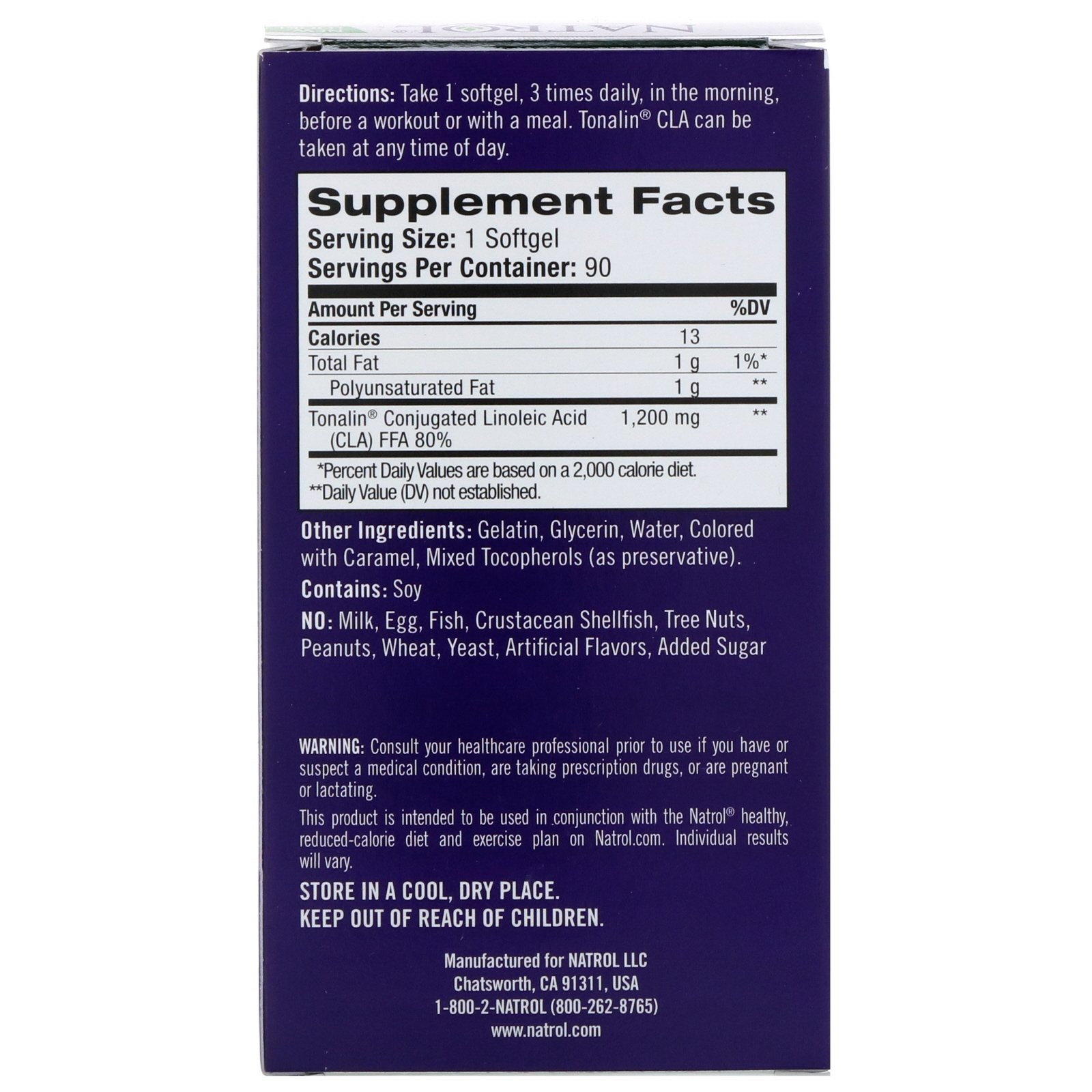 Comprar Natrol, Tonalin CLA, 1200 mg, 90 Cápsulas Softgel - Imagem 2