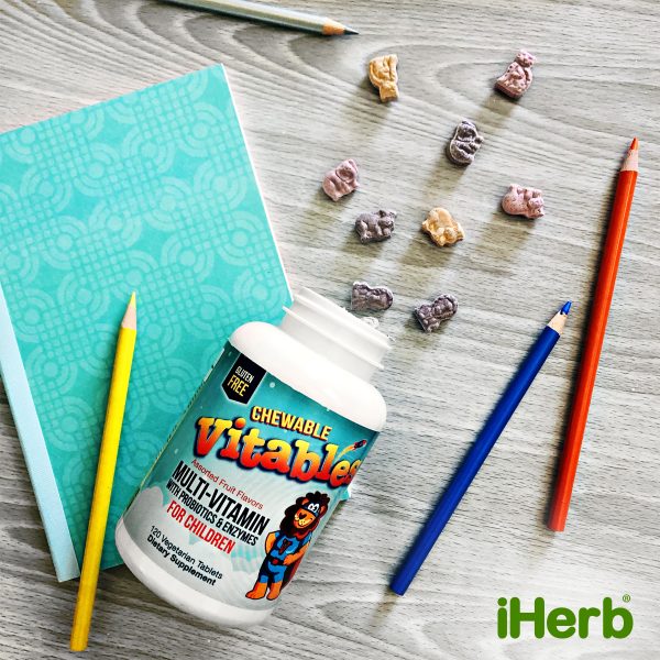 Comprar Vitables, Multivitamínico Mastigável com Probióticos e Enzimas para Crianças, Sabores de Frutas Sortidas, 60 Comprimidos Vegetarianos - Imagem 4