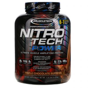 Comprar Muscletech, Nitro Tech Power, Proteína de Soro de Leite com Amplificação Muscular Definitiva, Triple Chocolate Supreme, 1,81 kg (4,00 lbs)