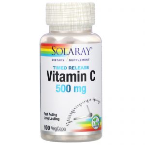 Comprar Solaray, Vitamin C, Time Release, 500 mg, 100 VegCaps