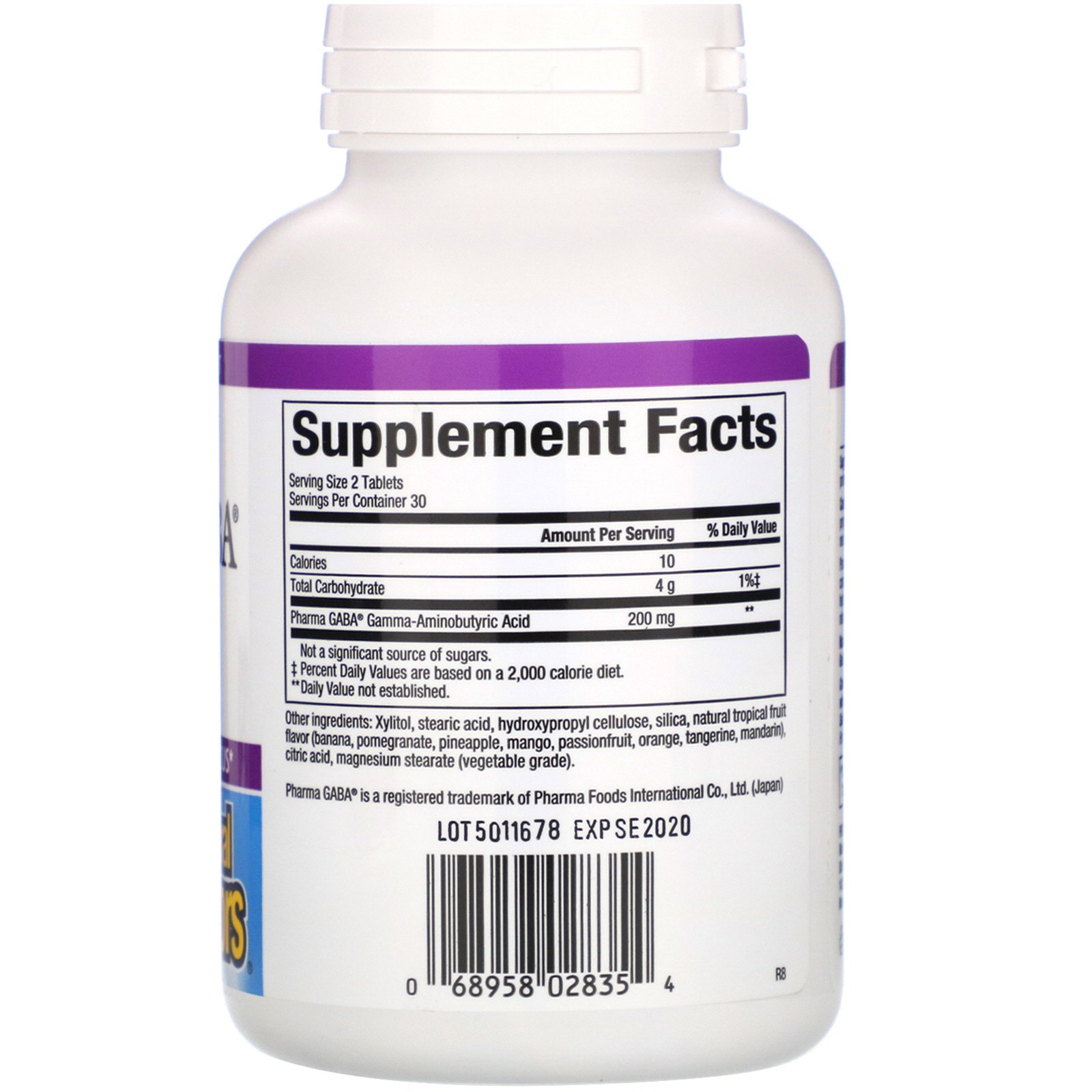 Comprar Natural Factors, Stress-Relax, Pharma GABA, 100 mg, 60 Chewable Tablets - Imagem 2