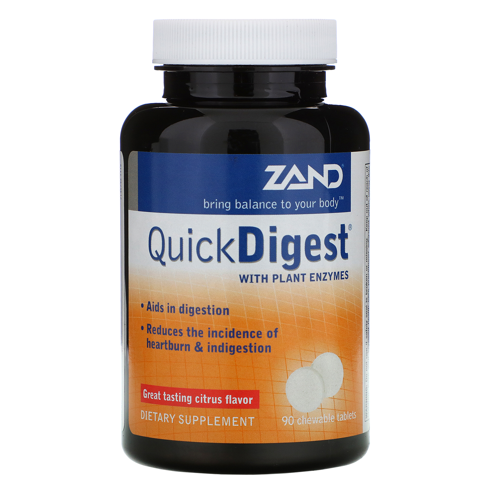 Comprar Zand, Digestão Rápida, Sabor Citrus, 90 Comprimidos Mastigáveis
