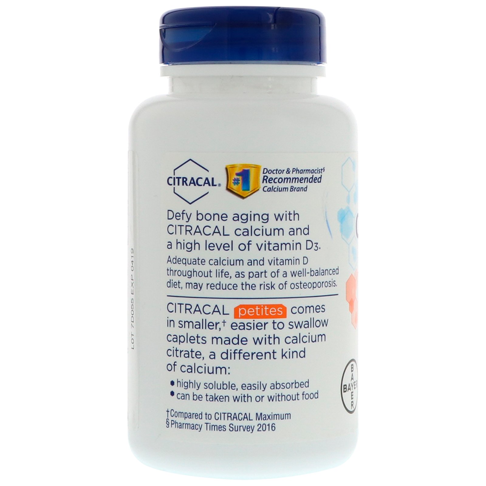 Comprar Citracal, Suplemento de Cálcio +D3, Pequenas, 200 Comprimidos - Imagem 3