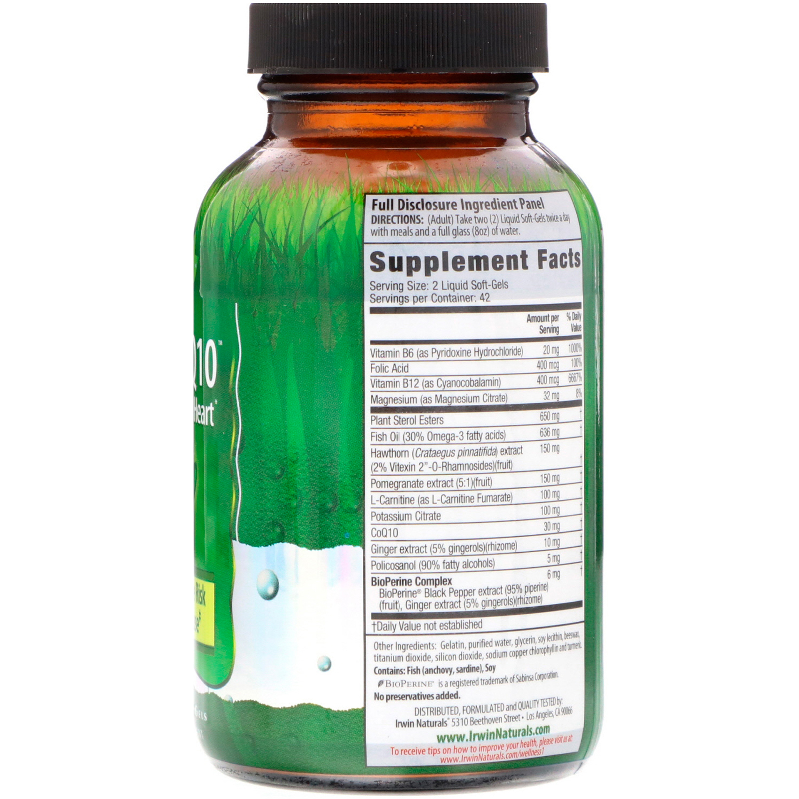 Comprar Irwin Naturals, Heart-Q10, Colesterol e Coração, 84 Cápsulas Softgel Líquidas - Imagem 2