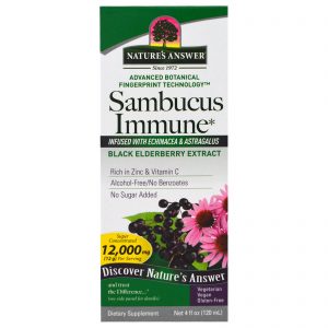 Comprar Nature's Answer, Sambucus para o Sistema Imune, Sambucus nigra, 5000 mg, 4 fl oz (120 ml)