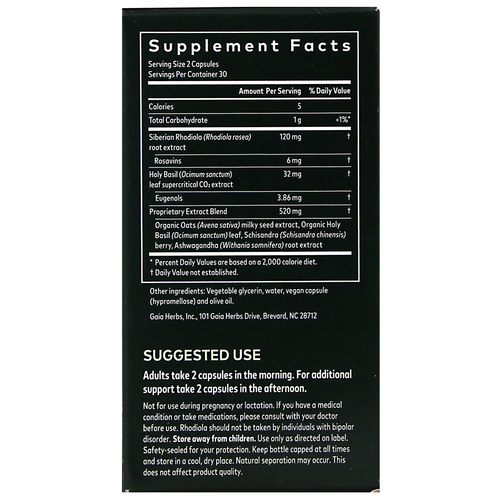 Comprar Gaia Herbs, Adrenal Health, Suporte Diário, 60 Fitocápsulas Líquidas Veganas - Imagem 3