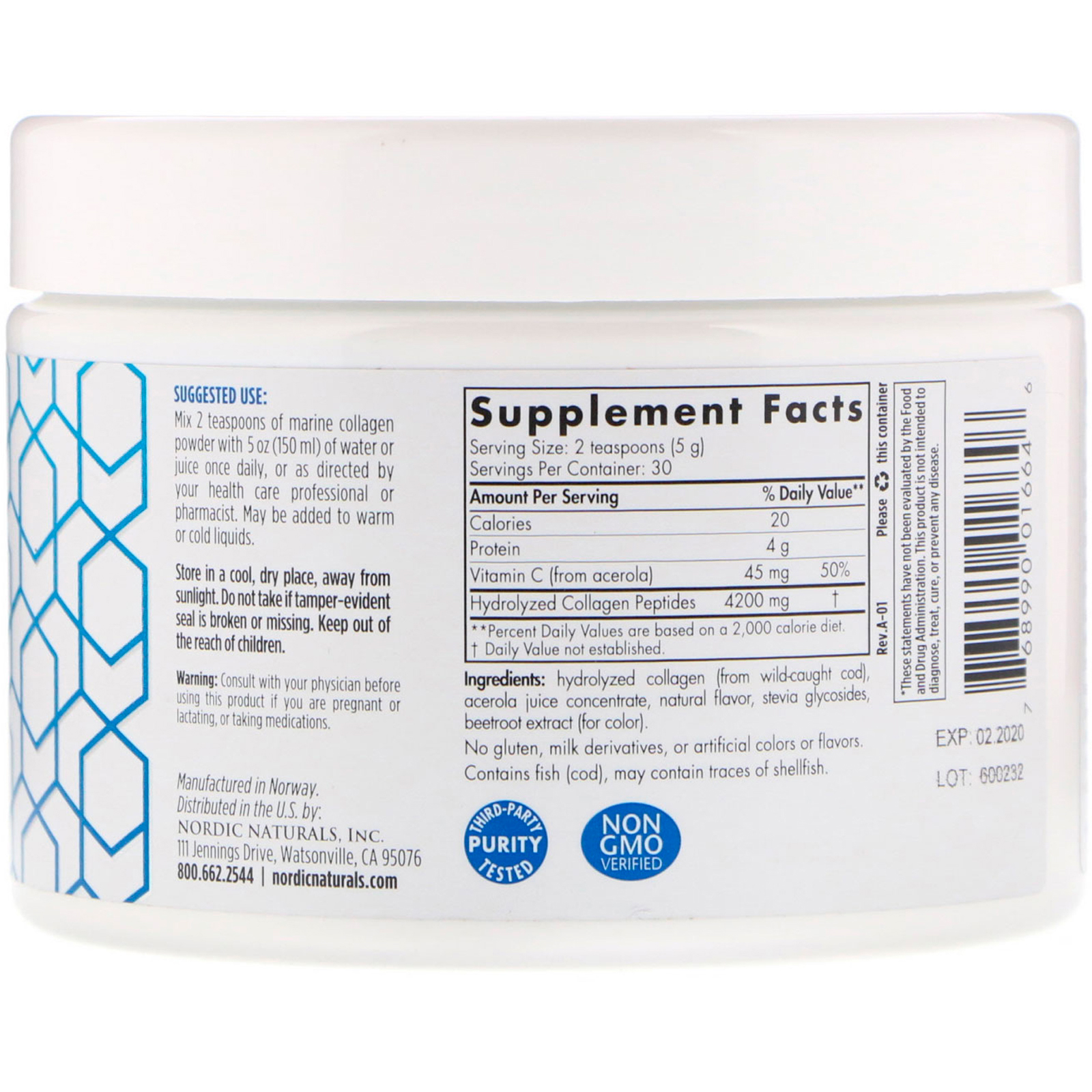 Comprar Nordic Naturals, Marine Collagen, Strawberry, 5.29 oz (150 g) - Imagem 2