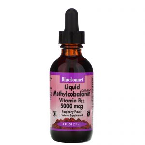 Comprar Bluebonnet Nutrition, Vitamina B12 Líquida de Metilcobalamina, Sabor Natural de Framboesa, 5.000 mcg, 59 ml (2 fl oz)