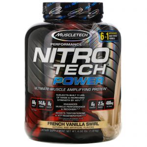 Comprar Muscletech, Nitro Tech Power, Proteína de Amplificação Muscular Definitiva, French Vanilla Swirl, 1,81 kg (4,00 lbs)