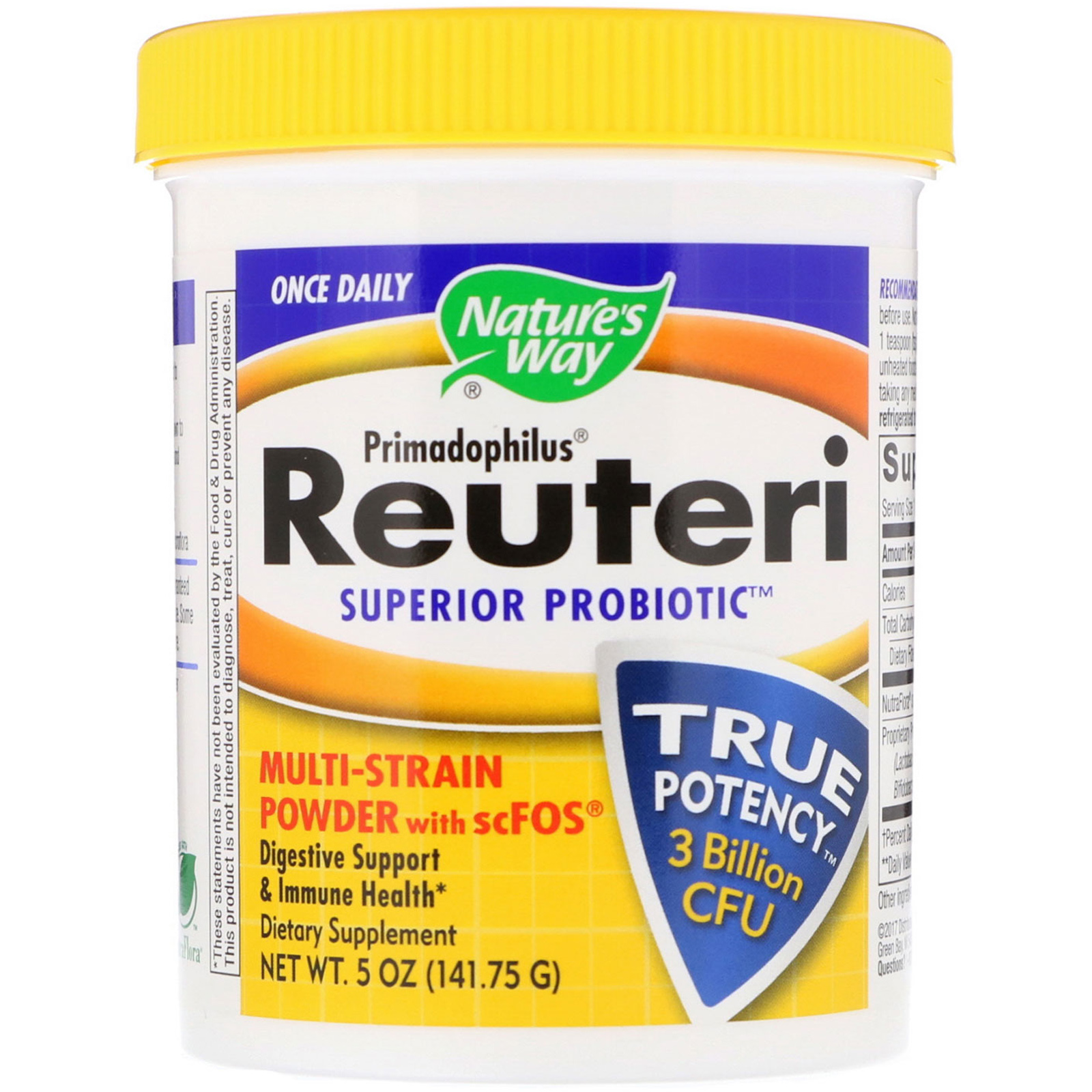 Comprar Nature's Way, Primadophilus, Reuteri Probiótico Superior, Multicepas em Pó com scFOS, 141,75 g (5 oz)