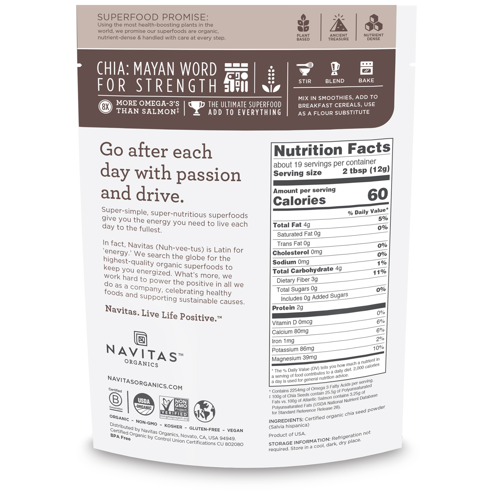 Comprar Navitas Organics, Organic Chia Powder, 227 g (8 oz) - Imagem 2