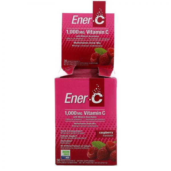 Comprar Ener-C, Vitamin C, Multivitamin Drink Mix, Raspberry, 30 Packets, 9.8 oz (277 g) - Imagem 4