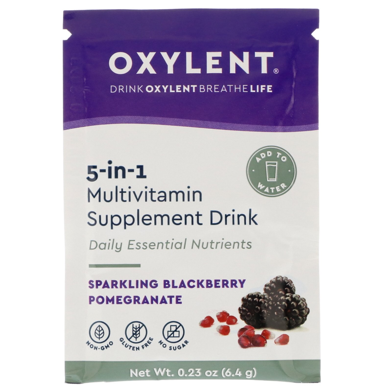 Comprar Vitalah, Oxylent, Multivitamin Supplement Drink, Sparkling Blackberry Pomegranate, 30 Packets, 0.23 oz (6.4 g) Each - Imagem 3