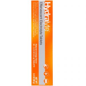 Comprar Hydralyte, Eletrólito Efervescente, Aroma Natural de Laranja, 20 Pastilhas, 2,4 oz (68 g)