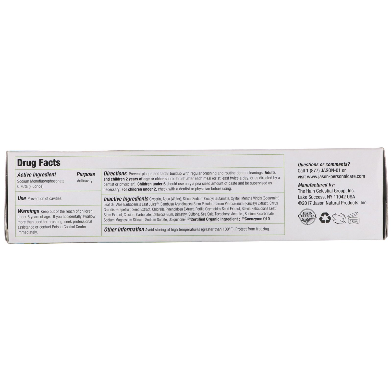Comprar Jason Natural, Sea Fresh, Gel Anticárie e Fortalecedor, Hortelã do Mar Profundo, 170 g (6 oz) - Imagem 2