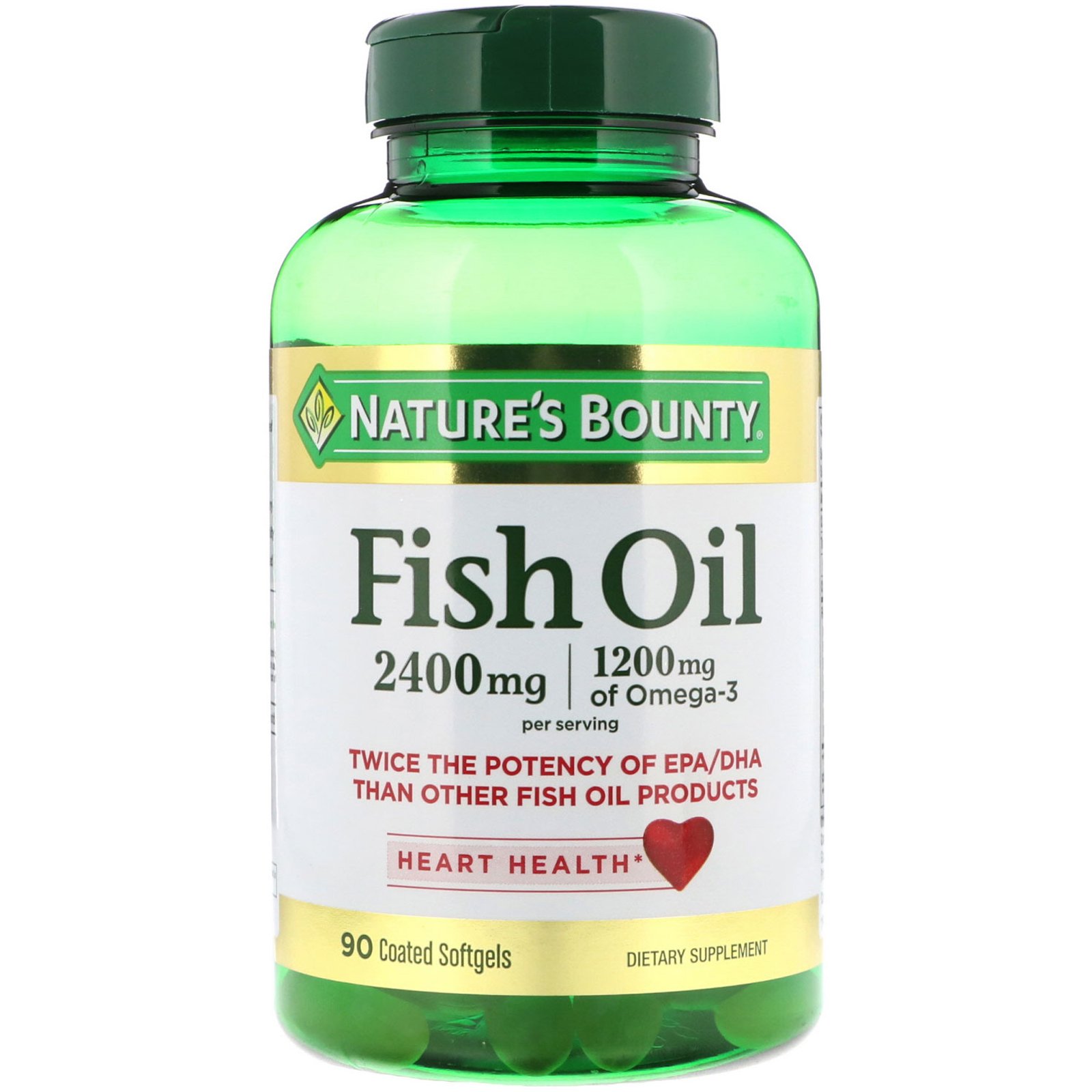 Comprar Nature's Bounty, Óleo de Peixe, 2400 mg, 90 Softgels Revestidas