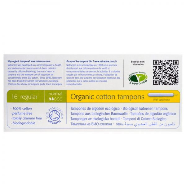 Comprar Natracare, Tampões de Algodão Orgânico, Regular, 16 Tampões - Imagem 4