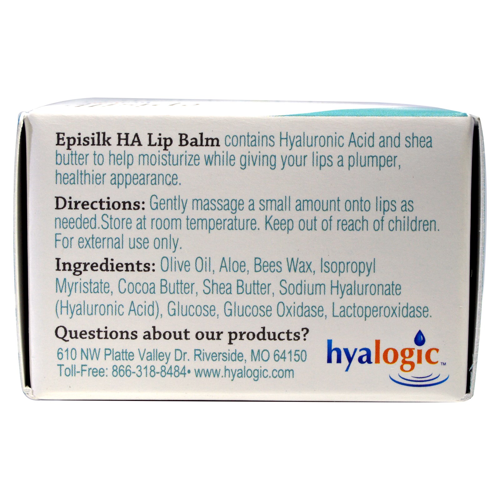 Comprar Hyalogic , Episilk, Bálsamo Labial com Ácido Hialurônico, 1/2 fl oz (14 g) - Imagem 2