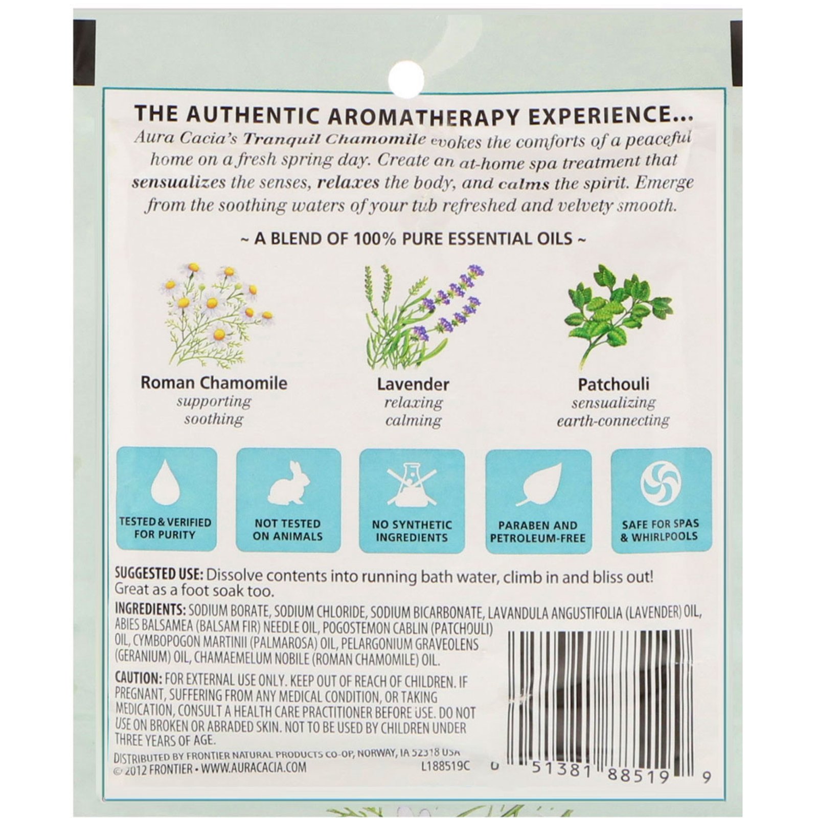 Comprar Aura Cacia, Banho Mineral de Aromaterapia, Camomila Tranquila, 2.5 oz (70,9 g) - Imagem 2