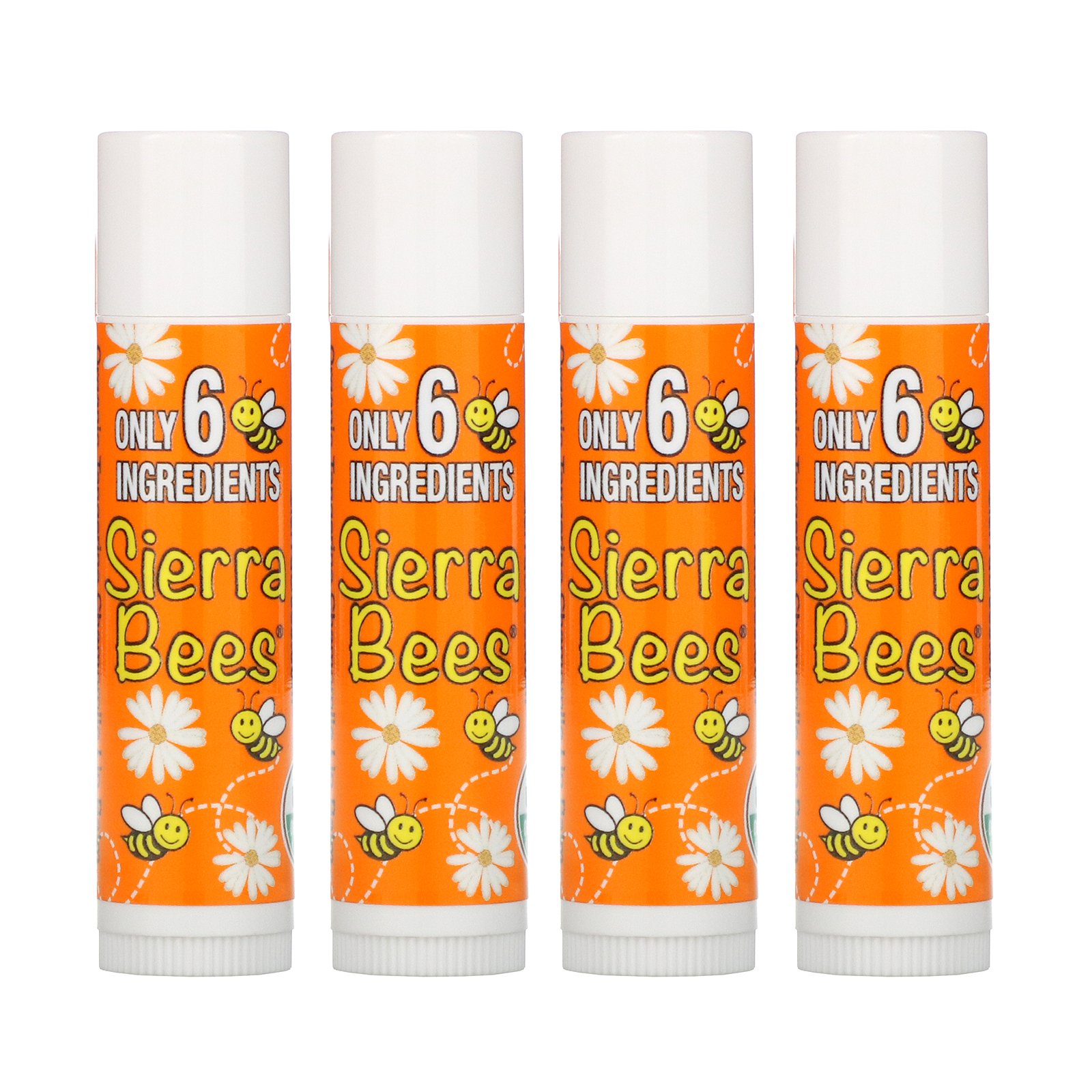 Comprar Sierra Bees, Bálsamos Orgânicos para os Lábios, Tangerina e Camomila, Embalagem com 4, 0,15 oz (4,25 g) Cada