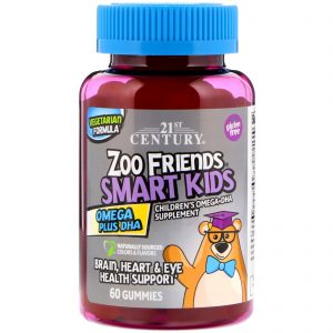 Comprar 21st Century, Zoo Friends, Smart Kids, Ômega + DHA, 60 Balas de Goma