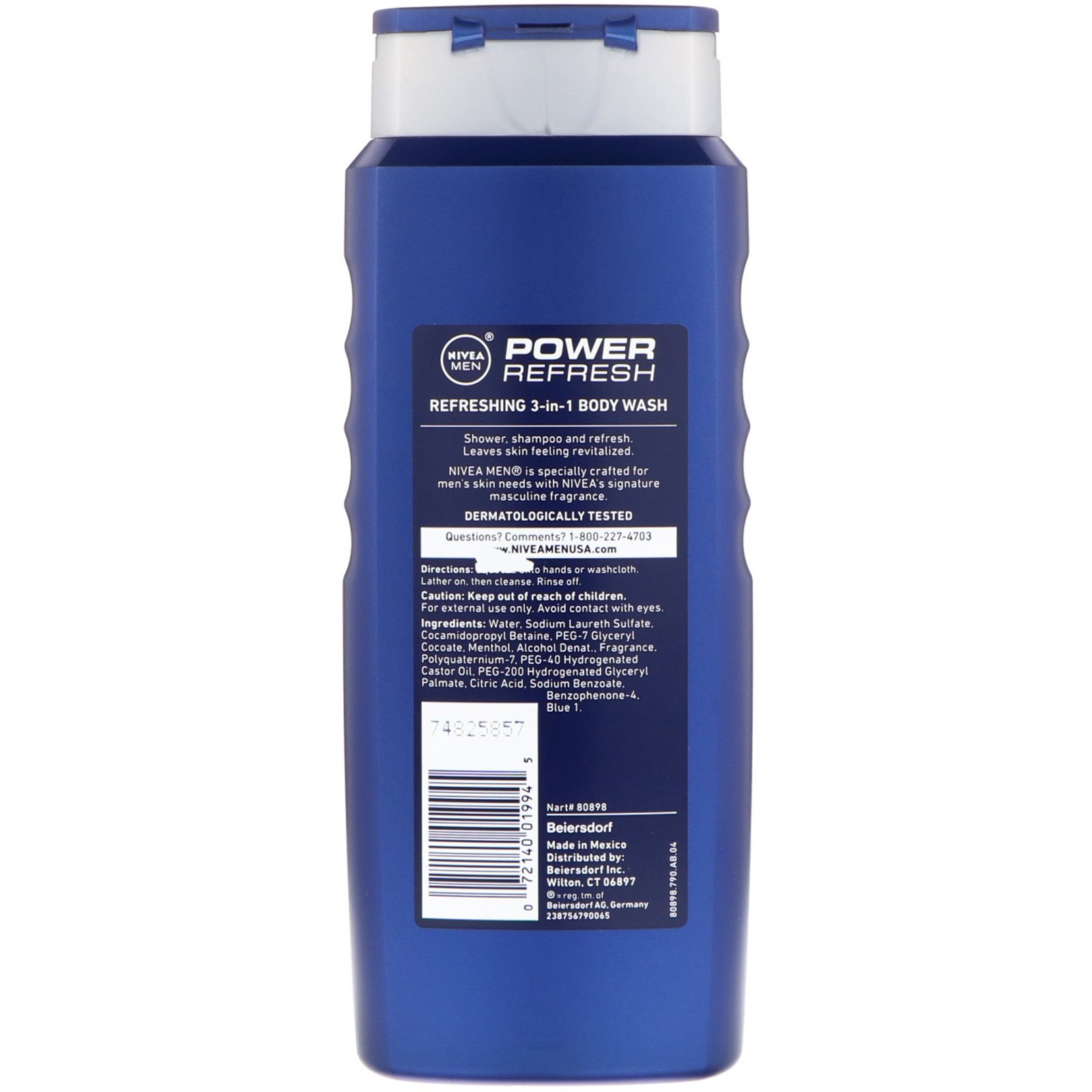 Comprar Nivea, Refrescância Poderosa, Sabonete Corporal 3 em 1, 16,9 oz fl (500 ml) - Imagem 2