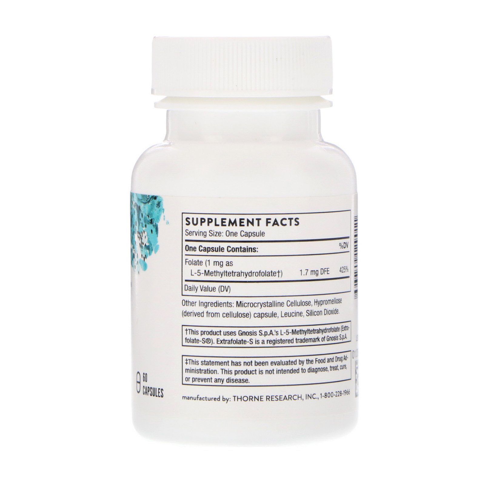 Comprar Thorne Research, 5-MTHF, 1 mg, 60 Cápsulas - Imagem 2