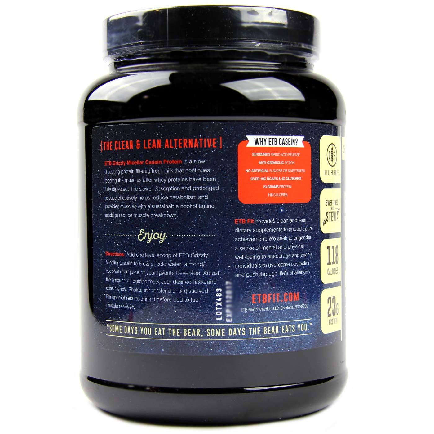 Comprar Eat The Bear Grizzly Casein, Baunilha - approx 23 servings - Imagem 3