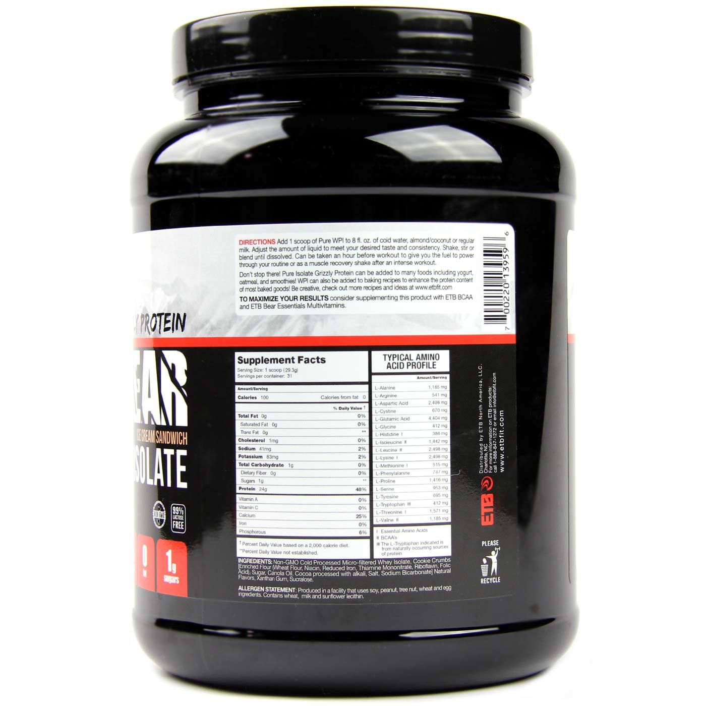 Comprar Eat The Bear Isolate Whey, Sorvete - 31 servings - Imagem 2
