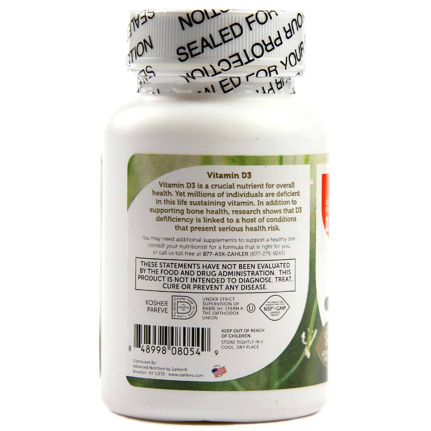 Comprar Zahlers, Vitamina D3 - 1000 IU 120 Cápsulas em Gel - Imagem 3
