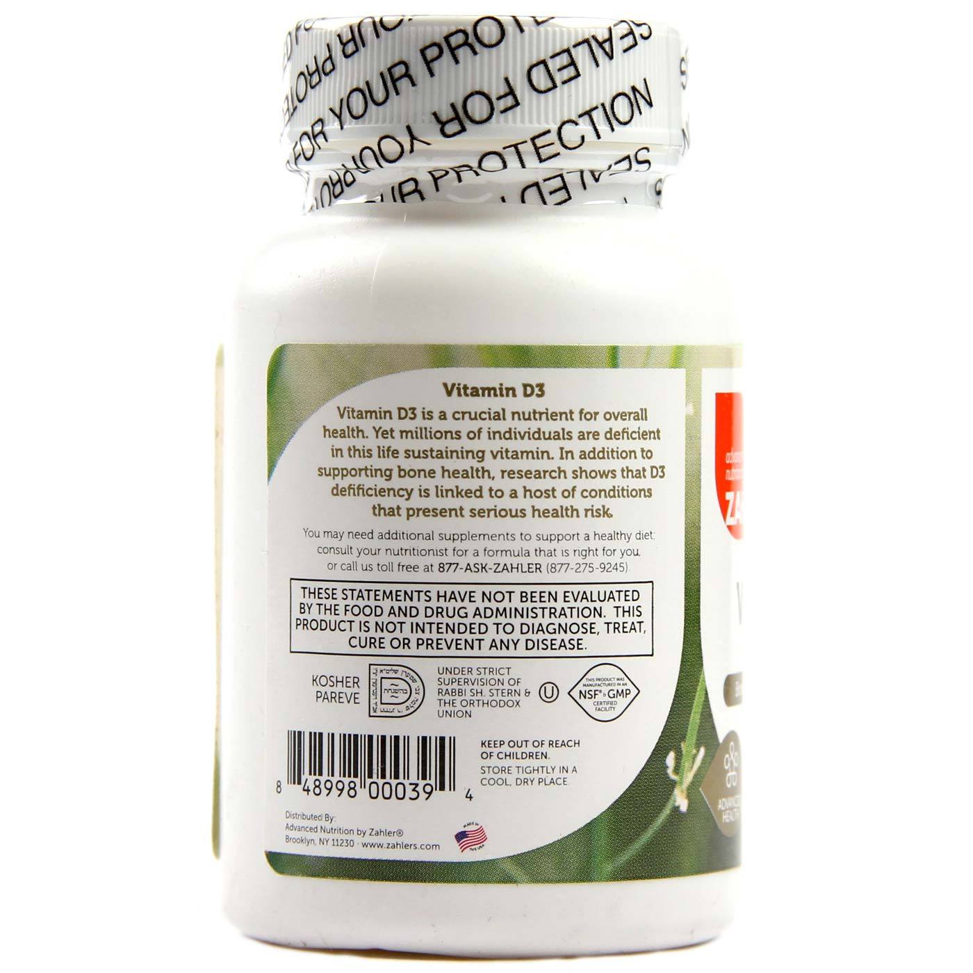 Comprar Vitamina D3 Fórmula Avançada 2.000 IU Zahler 120 Cápsulas em Gel - Imagem 3
