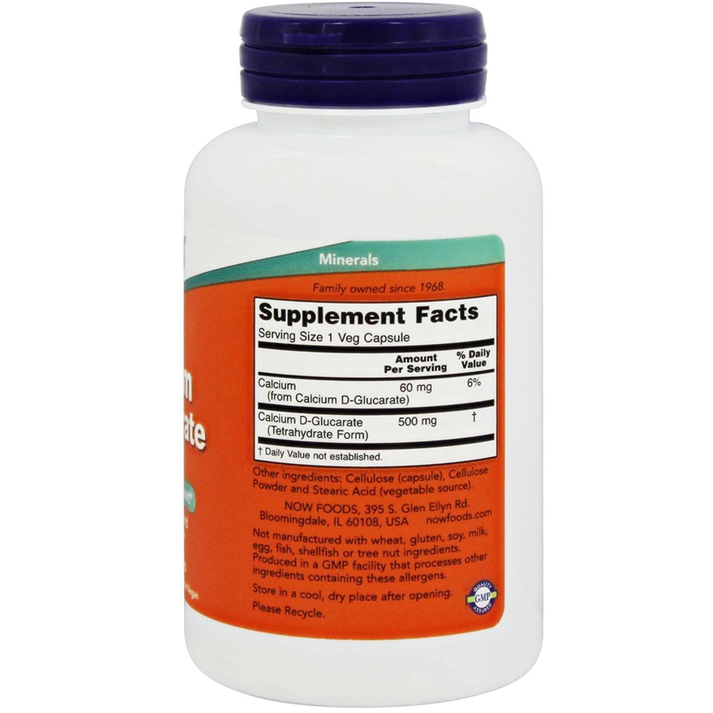 Comprar Now Foods, Cálcio D-Glucarato 500 Mg - 90 Cápsulas Vegetarianas - Imagem 2