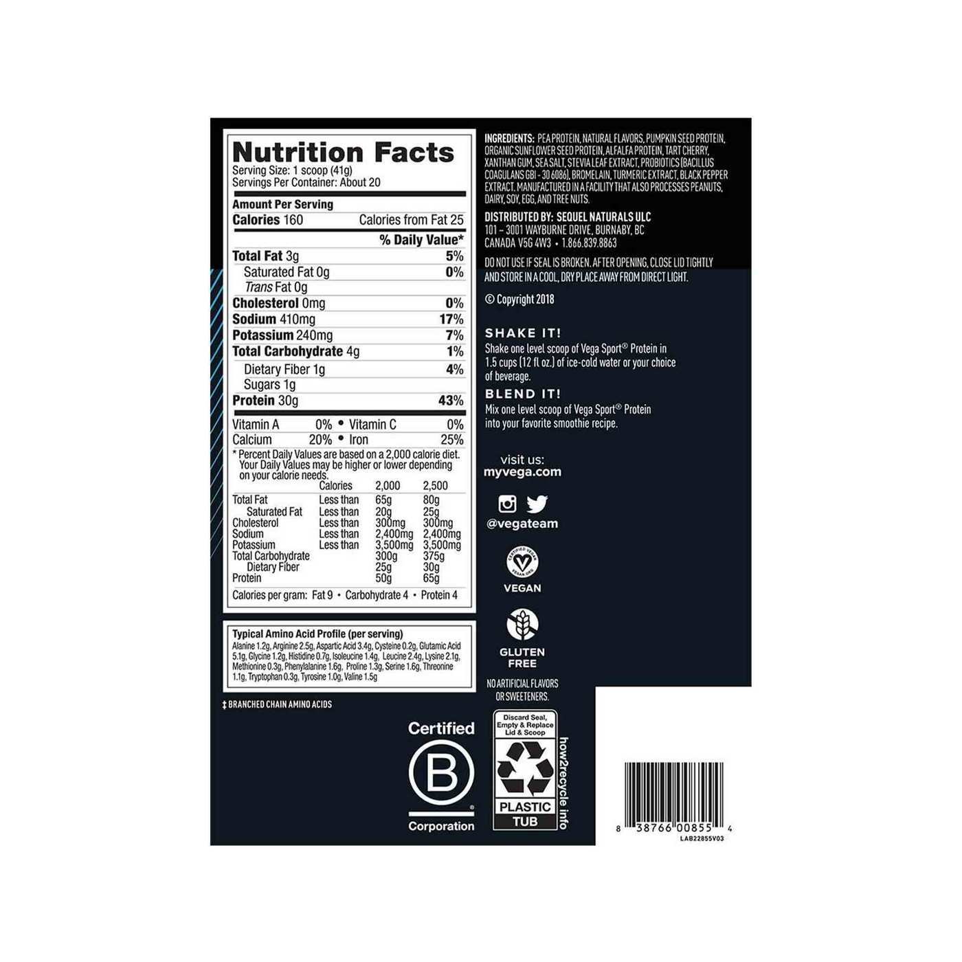 Comprar Performance Proteína Pós Treino Vega Baunilha 828 g - Imagem 3