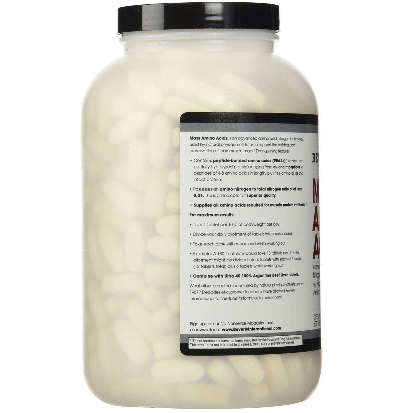 Comprar Beverly International, Mass Amino Ácidos - 500 Tabletes - Imagem 3