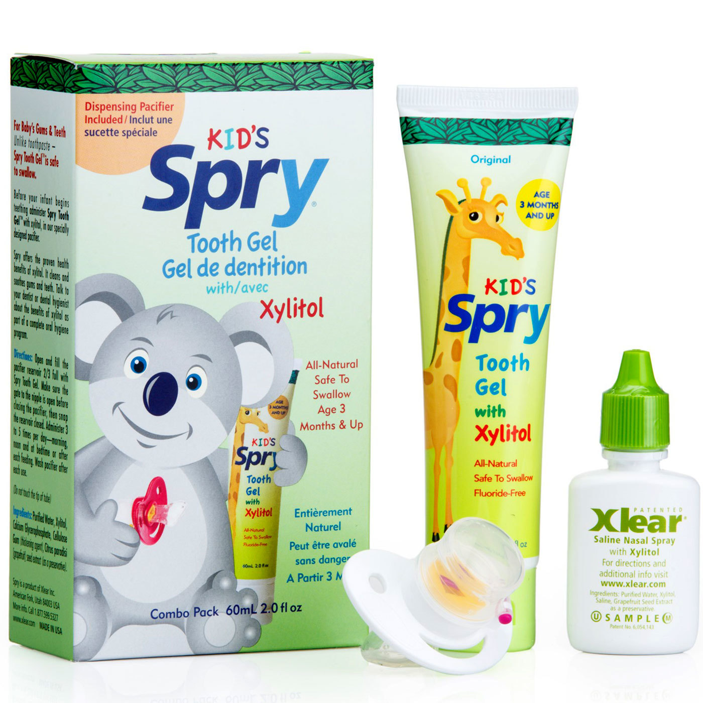 Comprar Xlear Spry Infant Tooth Gel com Pacifier - Combo Pack, 2 fl oz