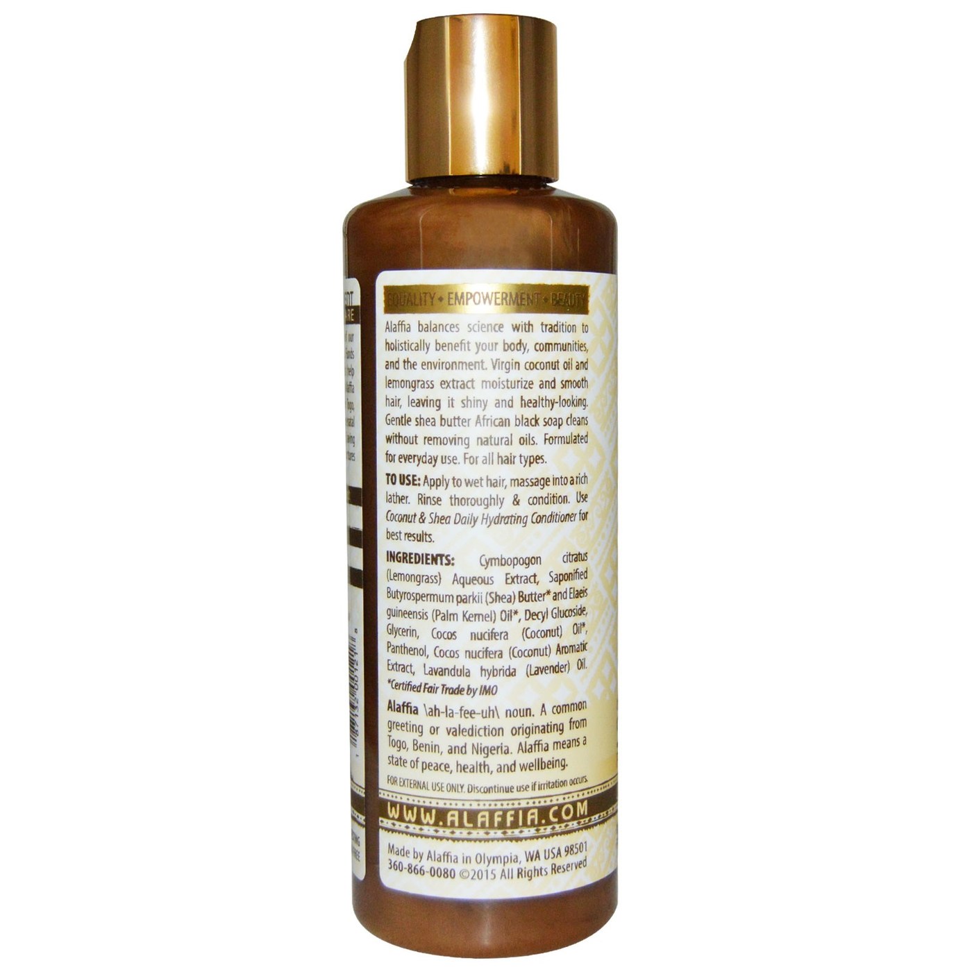 Comprar Alaffia Hydrating Xampu, Todos os tipos de Cabelo - Virgin Coconut & Shea - 8 oz - Imagem 2