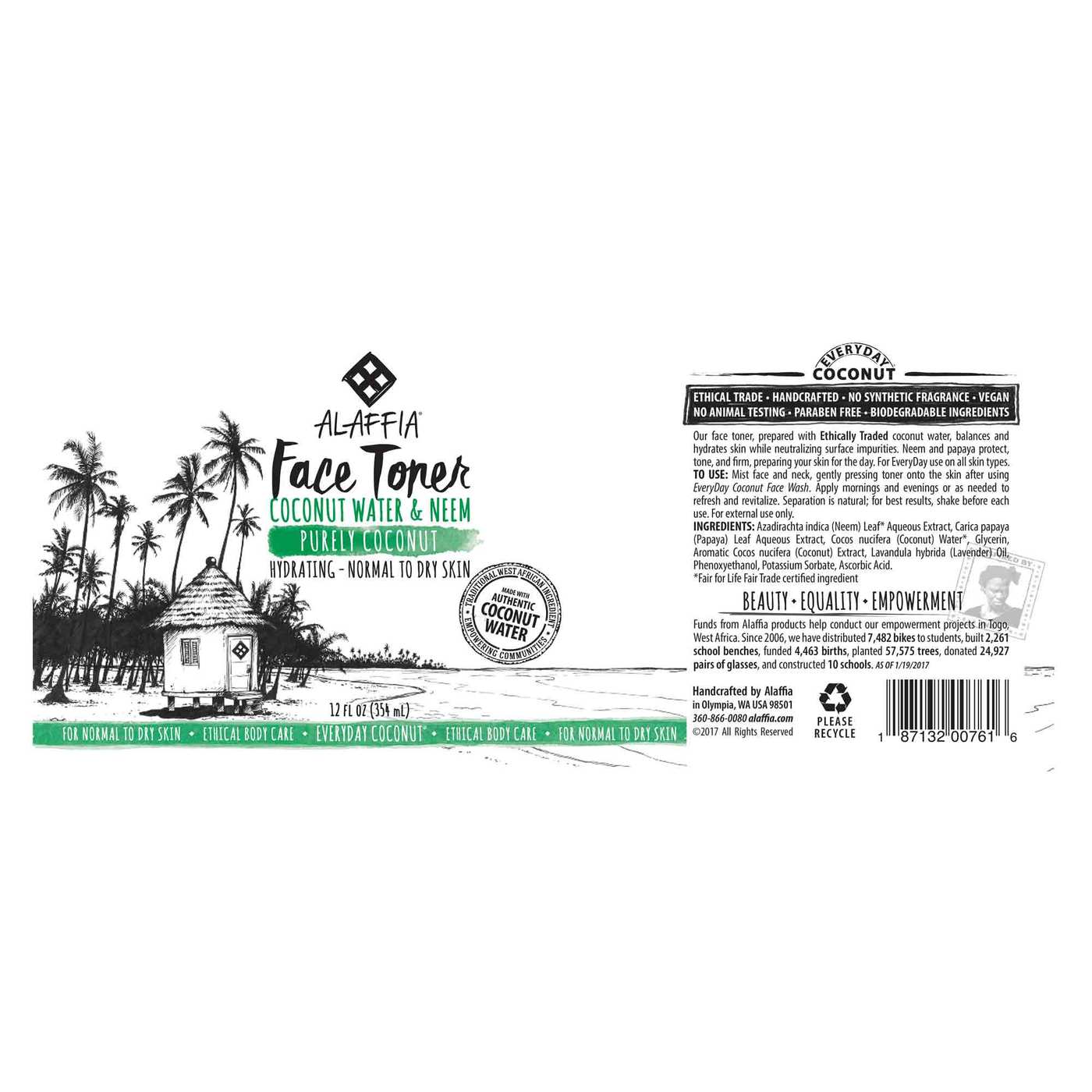 Comprar Alaffia, Tonificador para o Rosto Água de Coco - 354 ml - Imagem 2