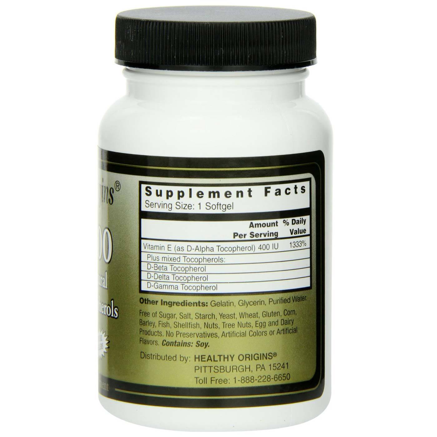 Comprar Healthy Origins, Vitamina E - 400 IU Tocoferóis Mistos - 90 Cápsulas em Gel - Imagem 2
