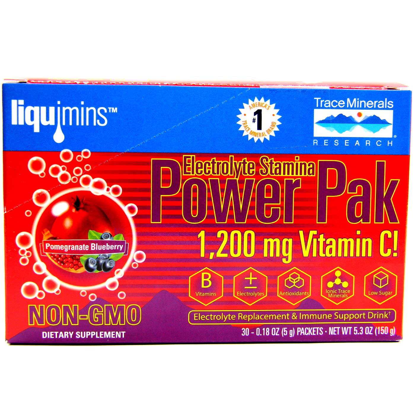 Comprar Trace Minerals Research Electrolyte Stamina Power Pak, Pomegranate Blueberry - 30 Packets