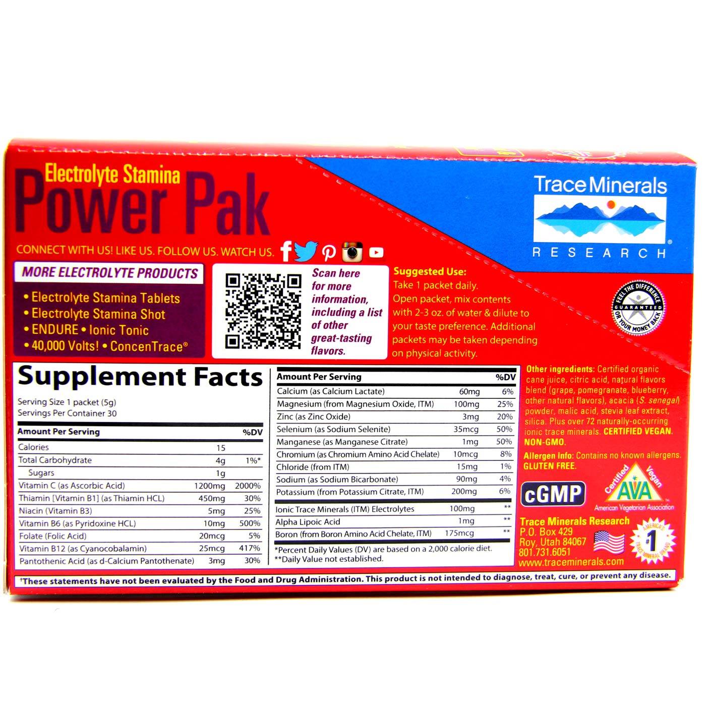 Comprar Trace Minerals Research Electrolyte Stamina Power Pak, Pomegranate Blueberry - 30 Packets - Imagem 2