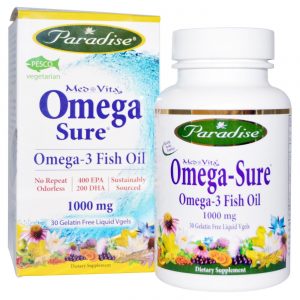 Comprar Paradise Ervas Medvita Omega-Sure Óleo de Peixe - 1000 mg - 30 Liquid VGels